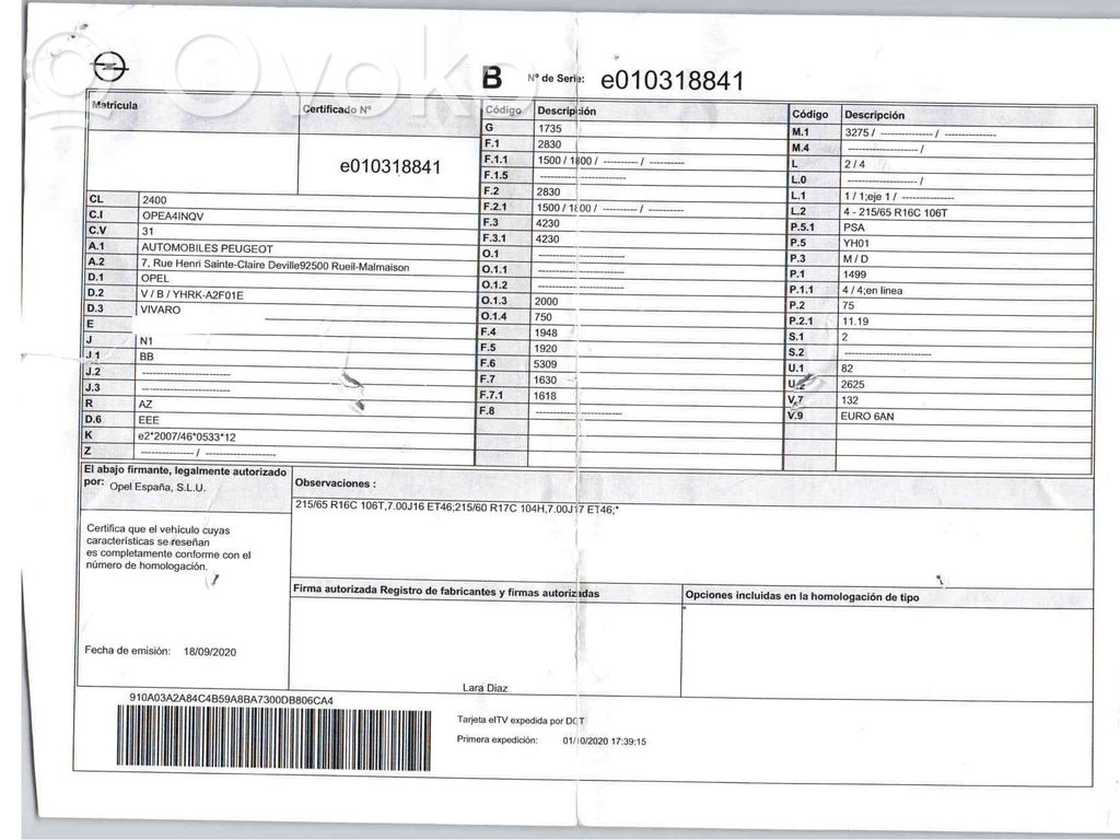 Vivaro Vivaro  PSA4418