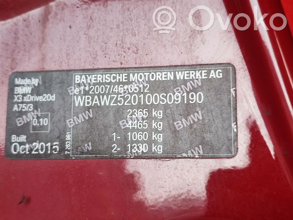 X3 F25 X3  61319291693