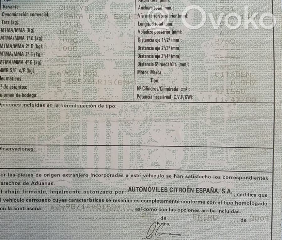 Xsara Xsara, Xsara Picasso  9655045580