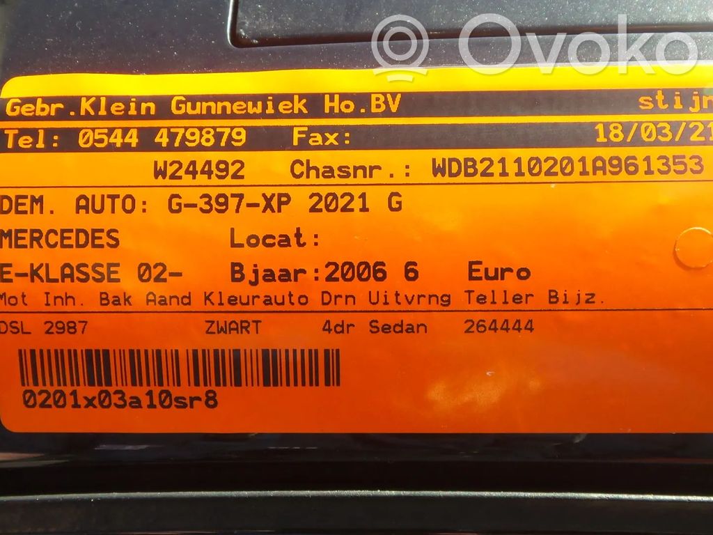E W211 E-class, AMG (W124, W210, W211, W212, W213, C207, W238)  A0061514101