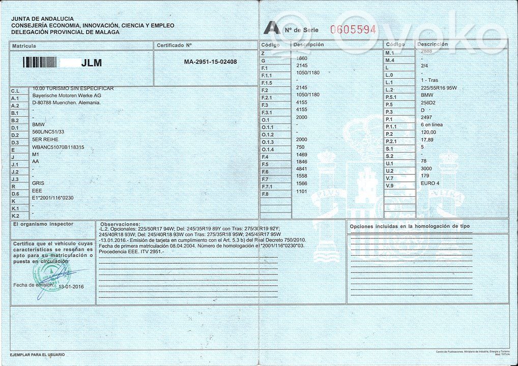 5 E60 E61 Series 5  0281011120